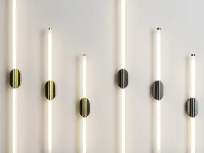 ROTATABLE BRASS ROD WALL LAMP Low-poly 3D model