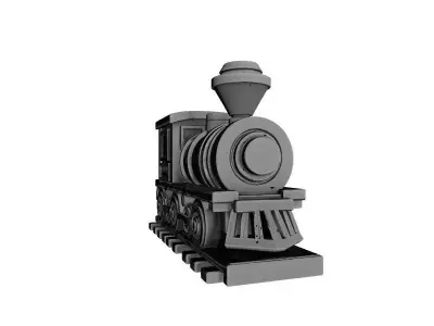 Vintage Old Train Engine 3D Model 3D print model