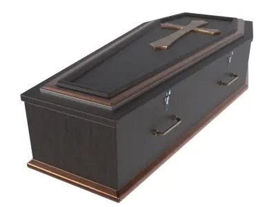 Coffin Box Maya Rigged Low-poly 3D model