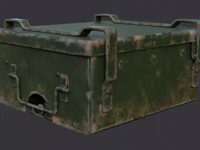 USA Field Cooking Burner Box Low-poly 3D model