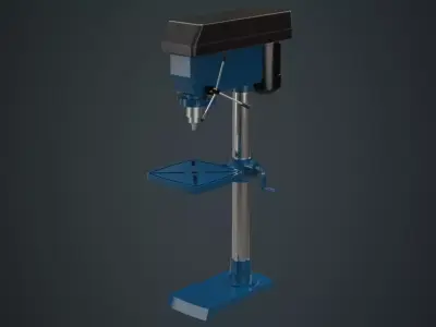 Drill Press 1A Low-poly 3D model