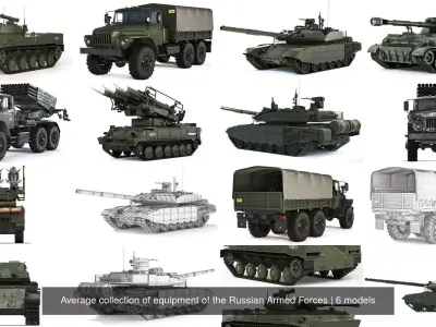  Average collection of equipment of the Russian Armed Forces 3D Model Pack