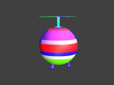 KIDS CARTOON helicopter  Free 3D model