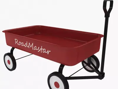 Childs Wagon Low-poly 3D model