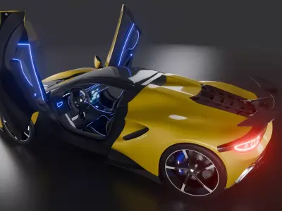 JTX SP50 Raydon Hardtop Hypercar Rigged and animated Low-poly 3D model