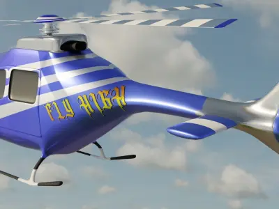 Airbus Helicopter low poly  Low-poly 3D model