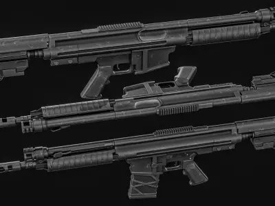  BW-20 Battle Rifle Low-poly 3D model