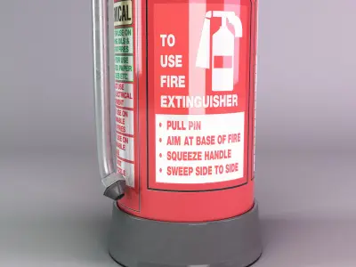 Chemical fire extinguisher Low-poly 3D model