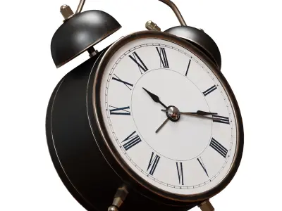 Old antique alarm clock 3D model