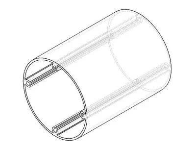Aluminum Extruded Round Post with Screw Ports MOD AL017e Low-poly 3D model