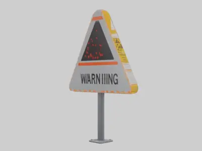 Heavy Impact Warning Sign model Low-poly 3D model