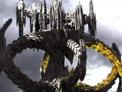  Alien Dragon Asteroid rock Kit bash 4  3D model