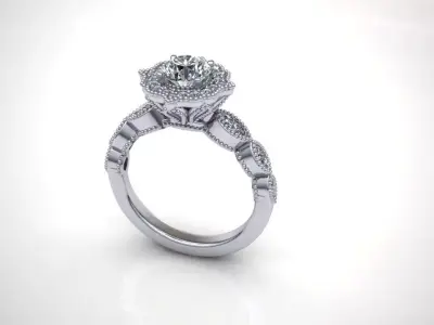 Antique Halo Ring 3D model