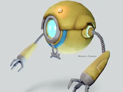 Robot Buddy Low Poly Textured Low-poly 3D model