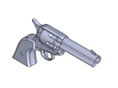 Single action army 45 revolver 3D model