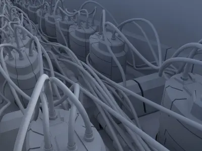 This is an artificial intelligence fighter jet 3D model