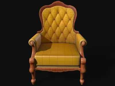 Stylized Armchair Retro Low-poly 3D model