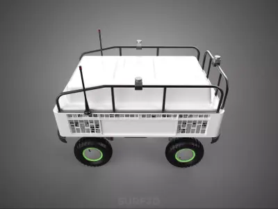SMART COURIER ROVER ROBOT CART DELIVERY DRONE WAGON TROLLEY BOT 3D model