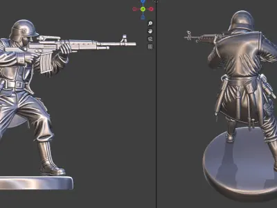 German Soldier with weapon 3d scan print 3D model