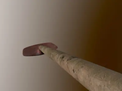 Shovel Low-poly 3D model 7