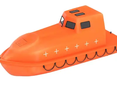 Enclosed Lifeboat Low-poly 3D model