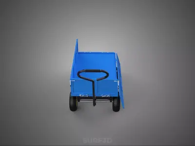 CONVERTIBLE DROP DOWN SIDE TROLLEY CART WAGON DOLLY TRAILER LOAD 3D model