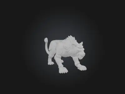 Iron Tiger Low-poly 3D model