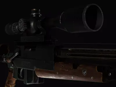 Sniper Rifle Low-poly 3D model