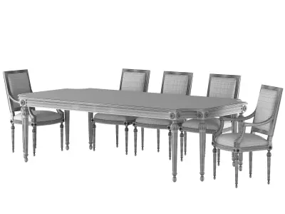 ebanista baladin table and chair 3D model