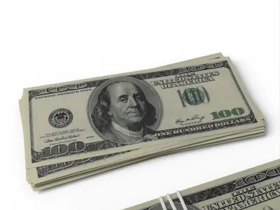 Dollar Bills stack 3D model
