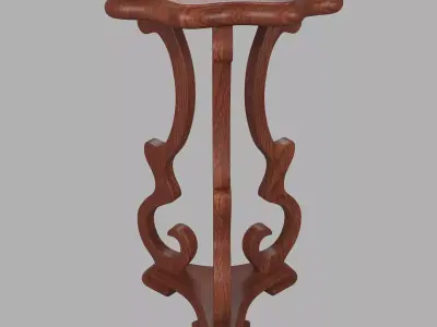 Console01 side table with carved legs 3D model