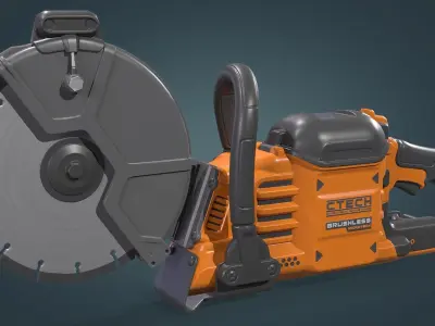 Cut Off Saw Low-poly 3D model
