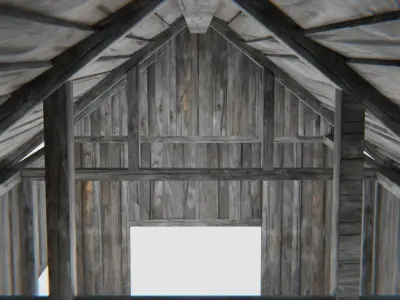 Old Wooden Medieval Building House 1 Low-poly 3D model