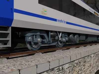 Vande Bharat Train Express Low-poly 3D model