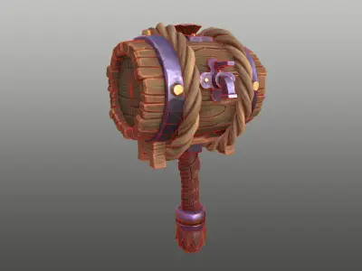 Hammer Barrel Low-poly 3D model
