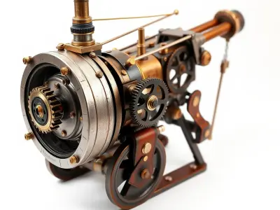 Steampunk Machine Model Pack Low-poly 3D model