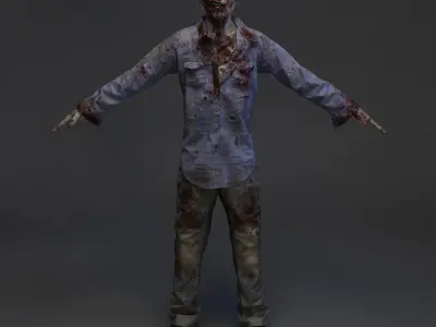 Zombie John Rigged 3D model