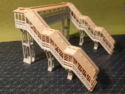 Modular covered footbridge 1-87 FDM 3D print model