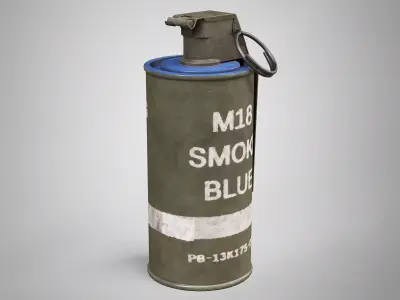 M18 Blue Smoke Hand Grenade AAA Game Ready Low-poly 3D model