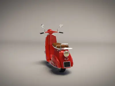 Low-Poly Cartoon Vespa Scooter Low-poly 3D model purchase
