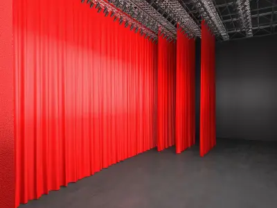  Theater Stage Closed Curtain 