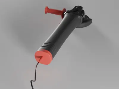 generic angle grinder Low-poly 3D model