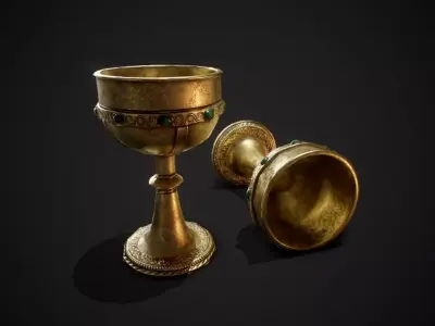 PBR Old Chalice  Low-poly 3D model
