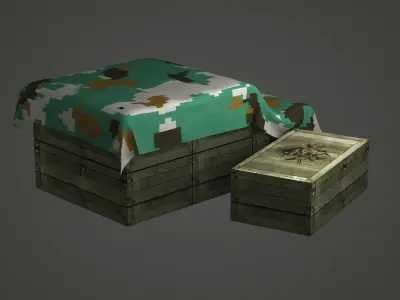military crate package storage ammo gun 3D model