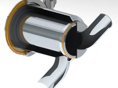 FILTRO FAMIQ RECTO CORTO Diam 38-1 3D model