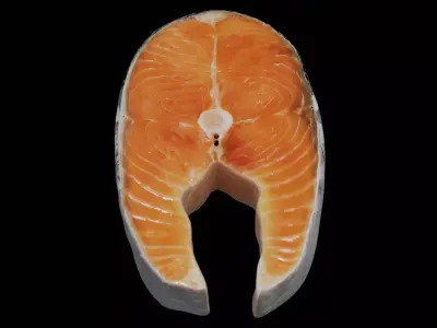 Raw salmon steak Low-poly 3D model