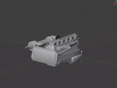 Twin Turbo 24v Cummins Engine 3D model