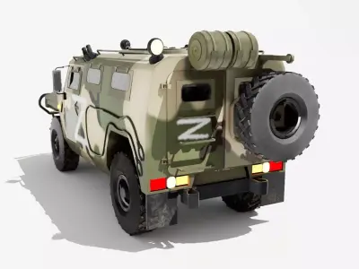 Tigr Russian Vehicle Low-poly 3D model