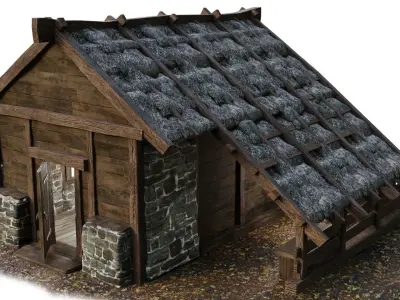 Medieval House 12 PBR 4K GameReady Low-poly 3D model