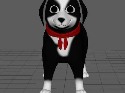 Cartoon Dog Character 3D Model Low-poly 3D model